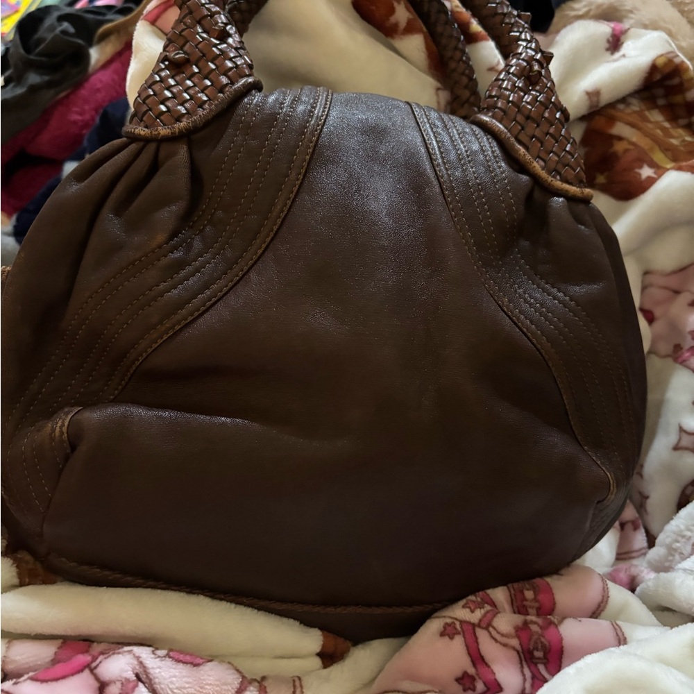 Fendi baby spy Elegant Brown Leather Handbag